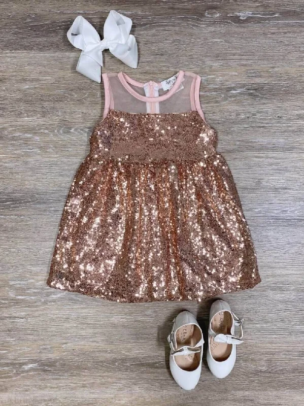 Dance Dance Dance Girls Rose Gold Special Occasion Dress