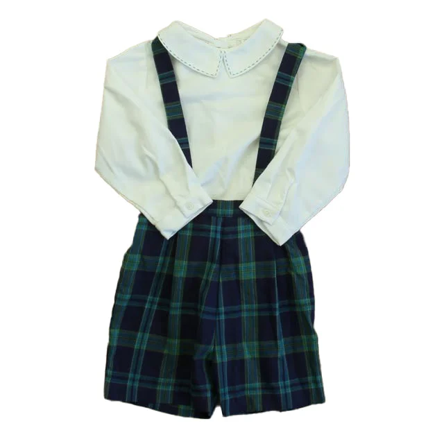 Lvli & Me Boys White | Green Plaid Romper