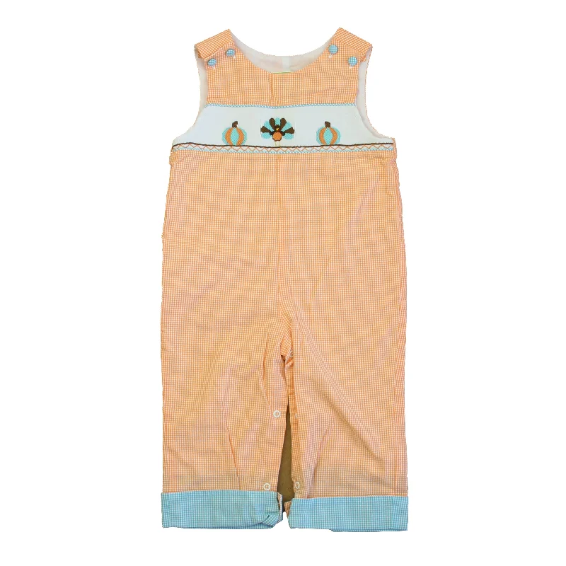 Stellybelly Boys Orange | Blue Turkeys Romper