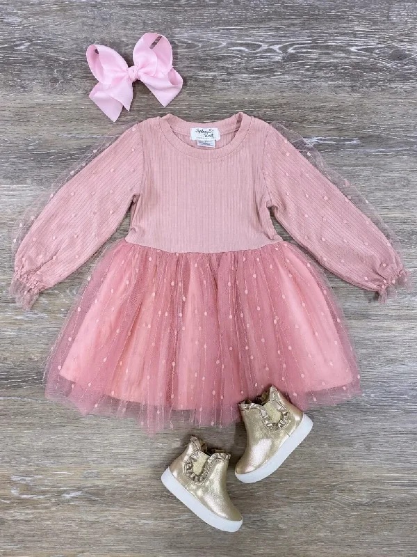 Pink Dot Chiffon Girls Special Occasion Tutu Dress