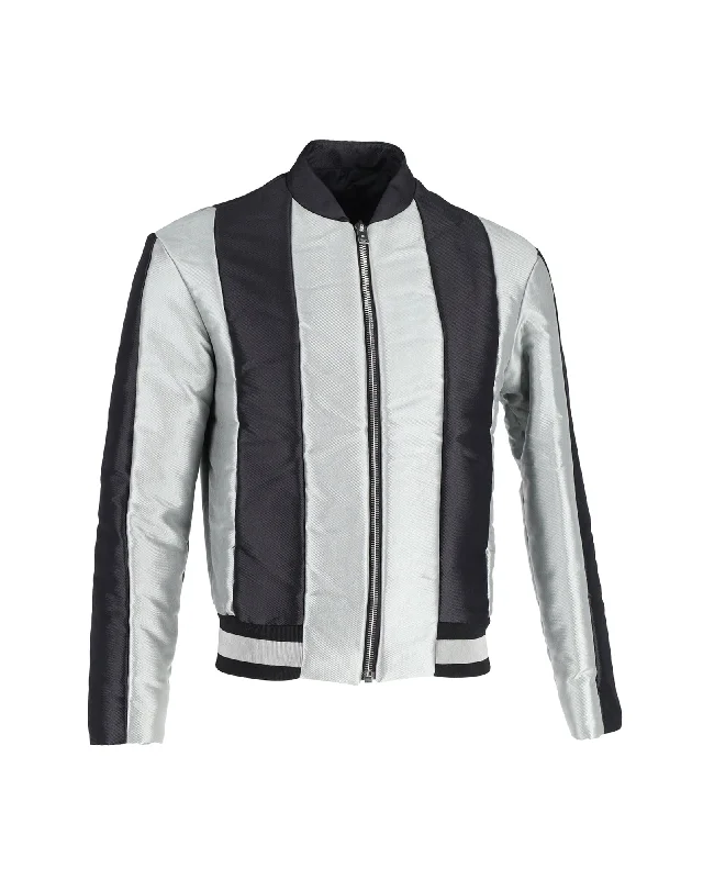 Balenciaga Panelled Bomber Jacket in Multicolor Polyester