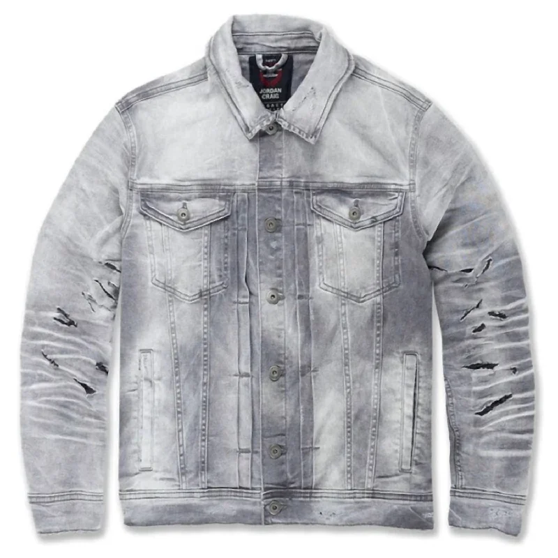 Men's Bayside Denim Trucker Jacket In Arctic Grey