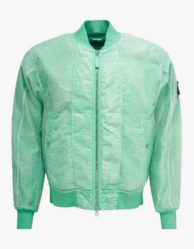 Stone Island Shadow Project Green Bomber Jacket Distorted Ripstop Organza-TC