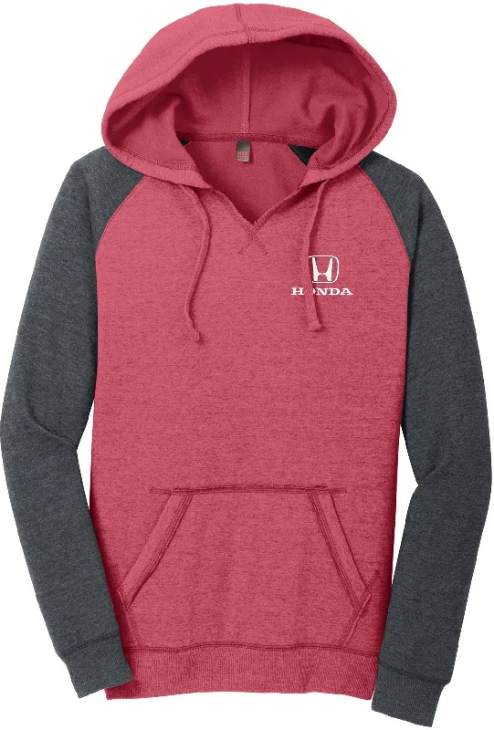 District Ladies Lightweight Fleece Raglan Hoodie