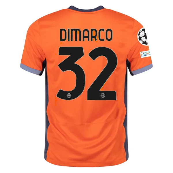 Nike Inter Milan Federico Dimarco Third Jersey w/ Champions League Patches 23/24 (Safety Orange/Thunder Blue)