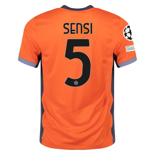 Nike Inter Milan Stefano Sensi Third Jersey w/ Champions League Patches 23/24 (Safety Orange/Thunder Blue)