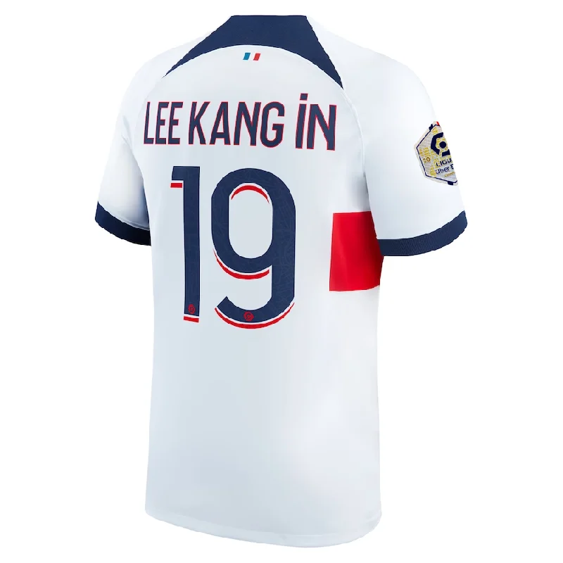 Nike Paris Saint-Germain Lee Kang In Away Jersey w/ Ligue 1 Patch 23/24 (White/Midnight Navy)