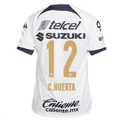 Nike Pumas UNAM Cesar Huerta Home Jersey w/ Liga MX Patch 23/24 (White/Obsidian)