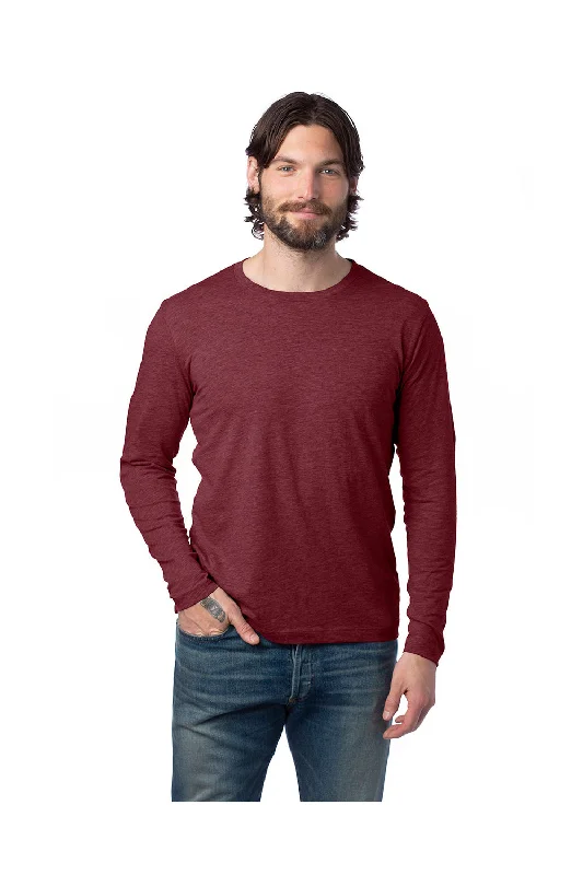 Alternative Mens Go-To CVC Long Sleeve Crewneck T-Shirt - Heather Currant