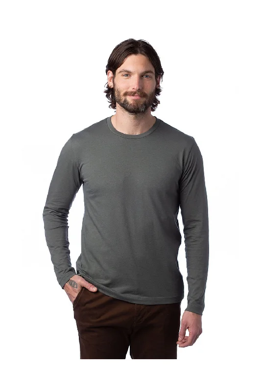 Alternative Mens Go-To Long Sleeve Crewneck T-Shirt - Asphalt Grey