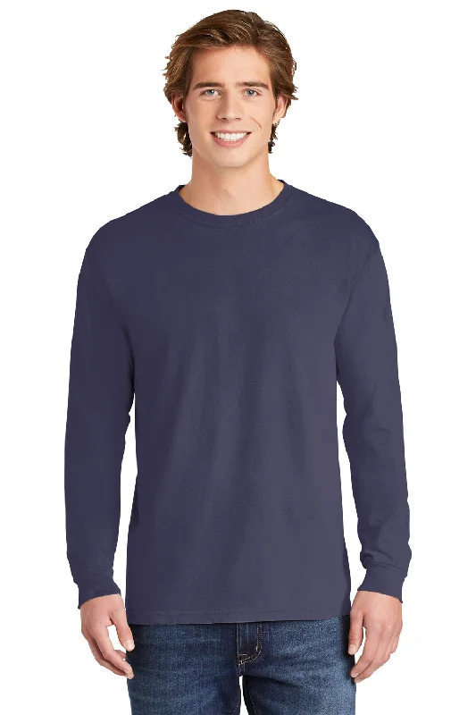 Comfort Colors Mens Long Sleeve Crewneck T-Shirt - Grape Purple