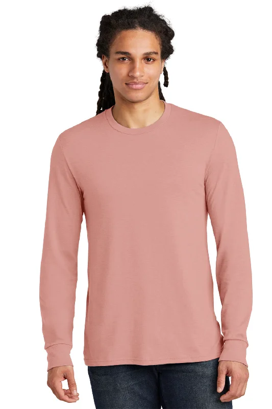 District Mens Perfect Tri Long Sleeve Crewneck T-Shirt - Blush Pink Frost