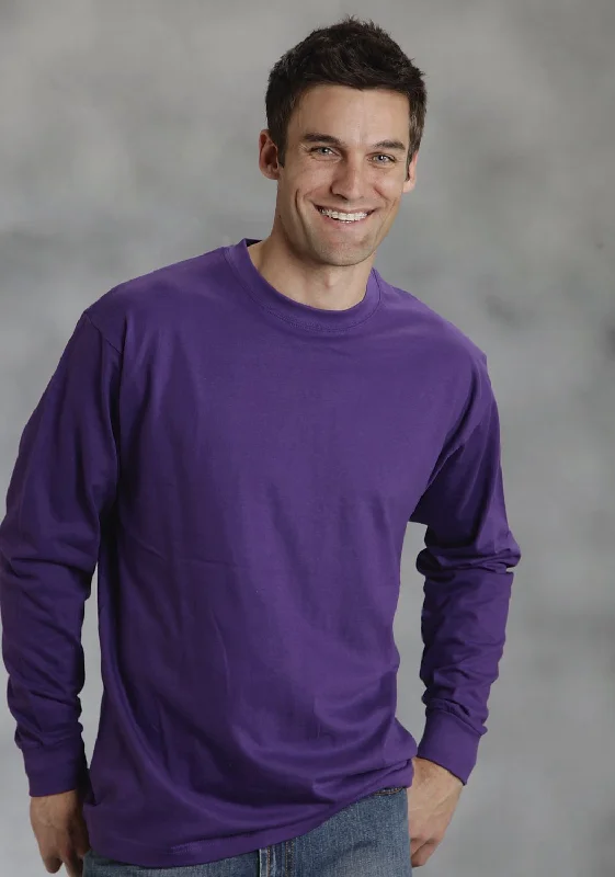 Ouray Mens Purple 100% Cotton USA L/S T-Shirt