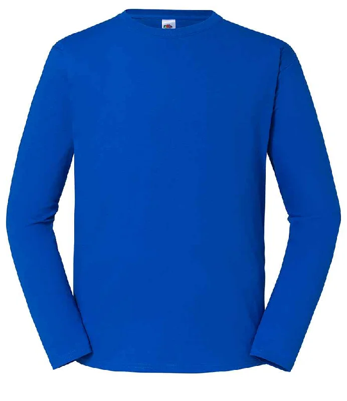 Fruit Loom Iconic 195 Premium Long Sleeve T-Shirt | Royal Blue