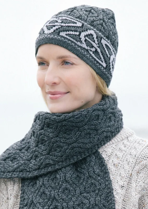 Celtic Jacquard Wool Hat | Charcoal