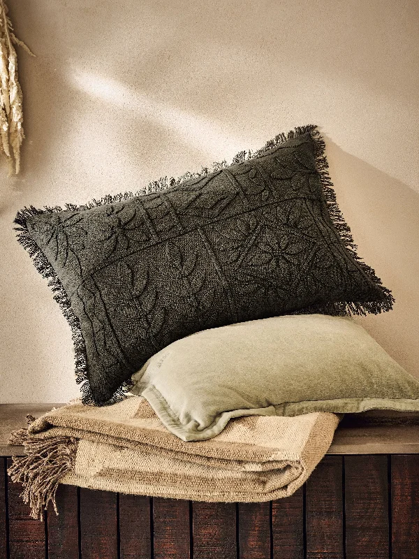 Elmwood Tufted Olive Cushion