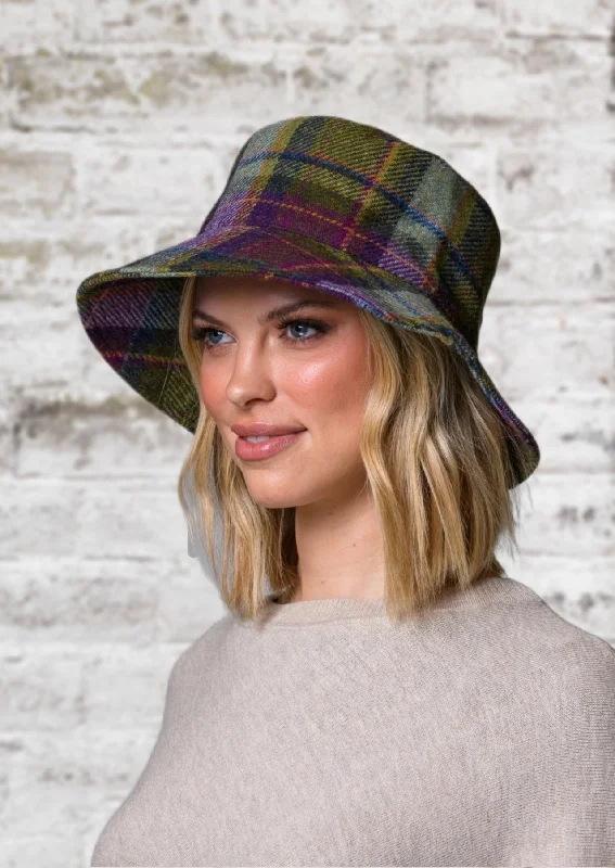 Mucros Erin Hat | Green Purple Check