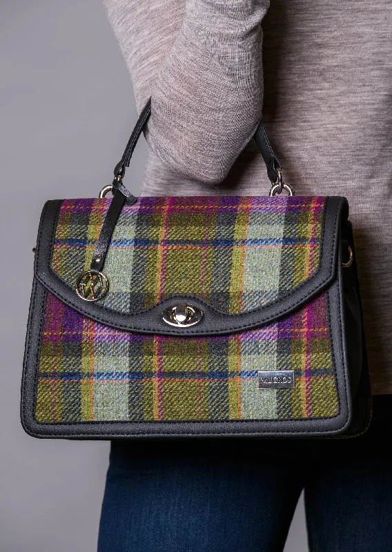 Mucros Orla Bag | Green Purple Check