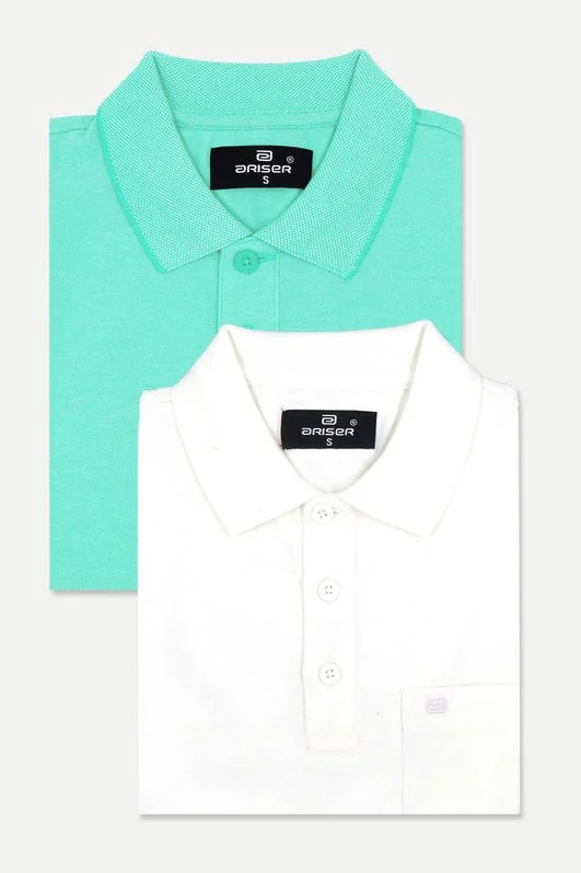 Golf Polo - Collar T-Shirts Pack Of 2 Combo For Men | Ariser