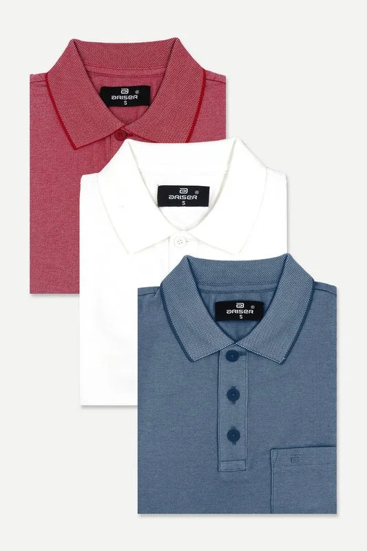 Golf Polo - Collar T-Shirts Pack Of 3 Combo For Men | Ariser