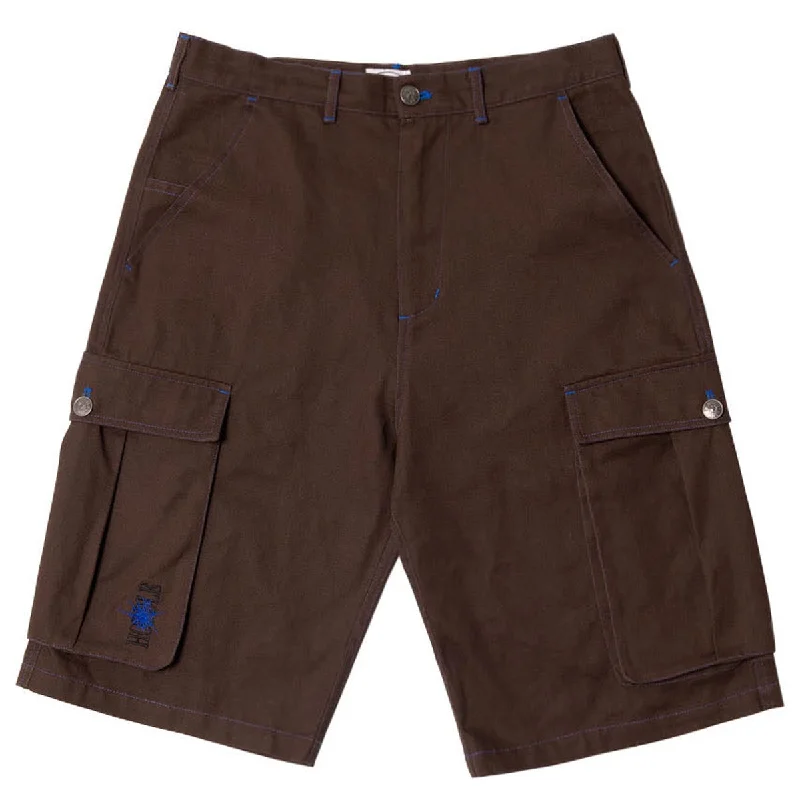 Hoddle Intensive Cargo Shorts - Brown/Blue Stitch