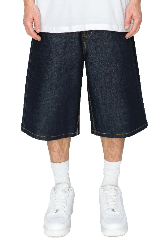 Men's Baggy Fit Raw Denim Shorts