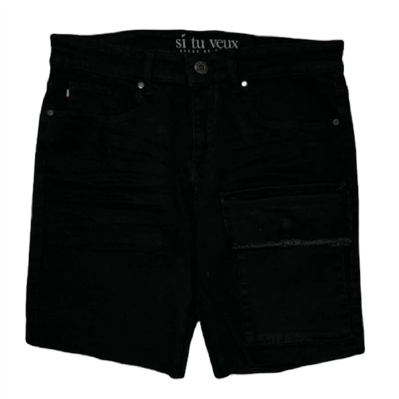 Men's Brutini Cargo Shorts In Jet Black