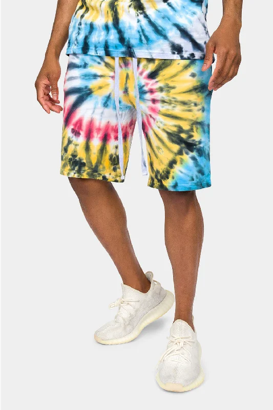 Swirl Tie Dye Cotton Shorts